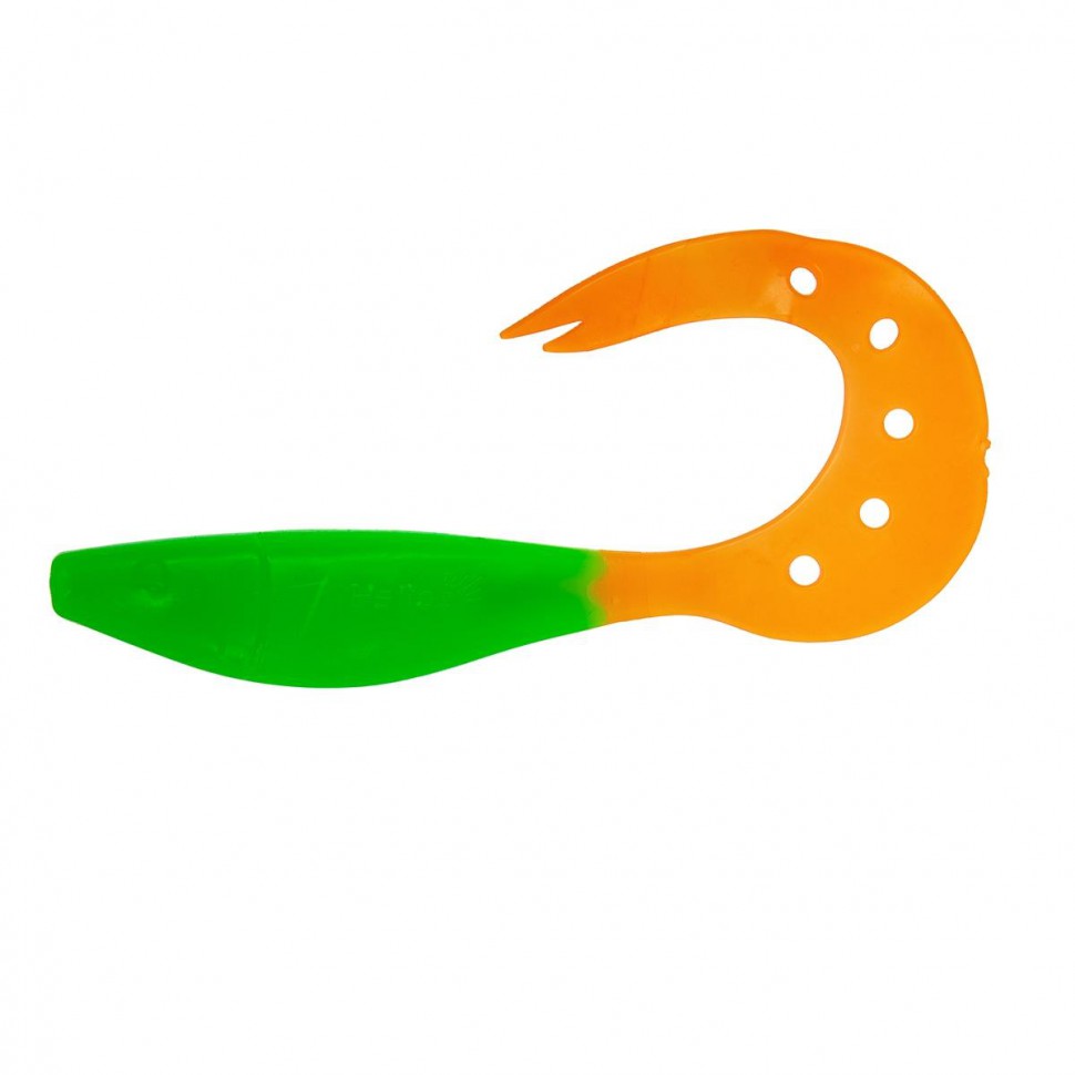 Твистер Helios Kasandra 4"29/10,9см, цвет Lime & Orange 5 шт HS-34-020 , 